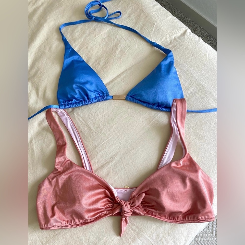 Blue and Pink VS Bikini Top Set